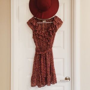 Olsenboye Semi-Sheer Flowy Floral Dress